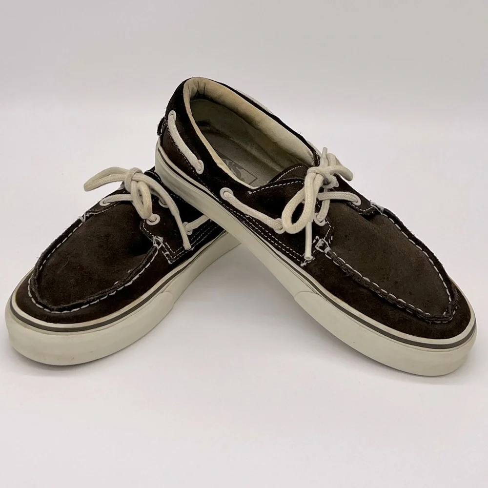 Vans Vintage Zapato Del Barco Brown Suede Size Men 7.5/Women 9